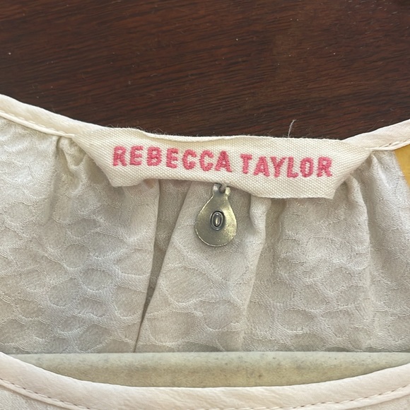Rebecca Taylor silk white blouse with keyhole at hop. Size 0. - Picture 3 of 3